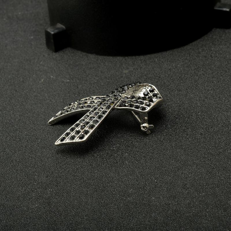 Black  Ribbon Brooch Pins For Women Men Elegant  Lapel Pin Decoration Accessories Party Jewelry Gift