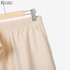 ZANZEA Women Short Sleeve Blouse and Pants Summer Two Piece Suit Sets