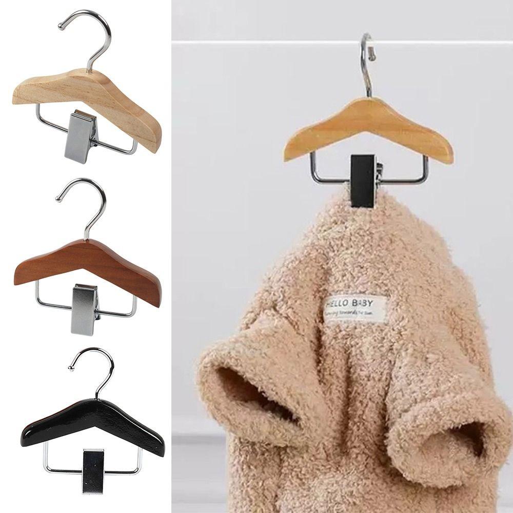 New Solid Wood Kids Hanger with Clip Anti Slip Pet Clothes Hook Coat Hanging Rack
