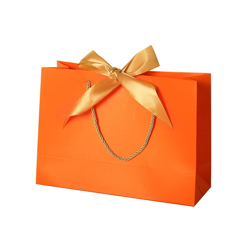 Bunte Band-Schleife Tragetasche - Quadratische Geschenktasche & Einkaufstasche mit individueller Logo-Option