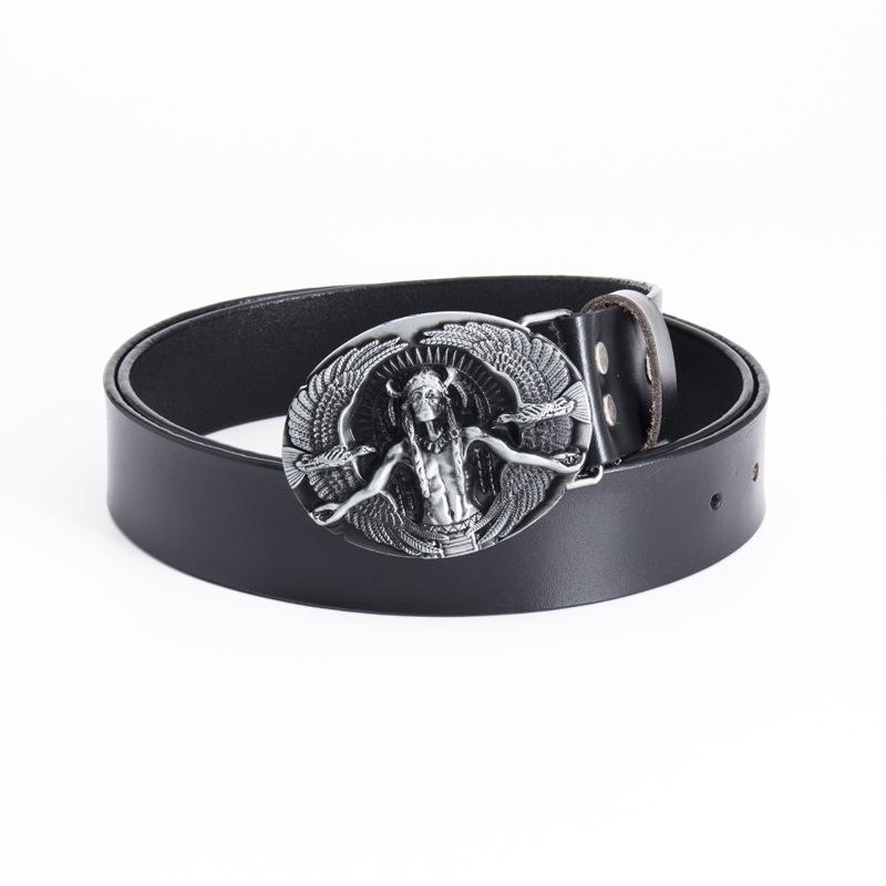 Indian Ethnic Leather Belt: Popular North & South America Fashion Accessory for Autumn/Winter 125cm