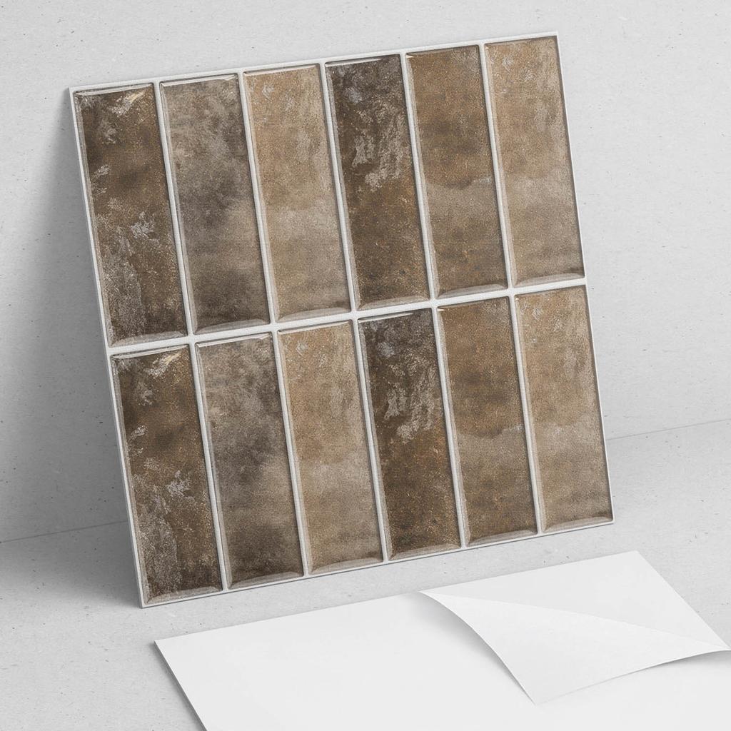 Zestaw Kafelków Winylowych Samoprzylepnych Pionowe Kafelki Żeberka 9X30X30 Cm