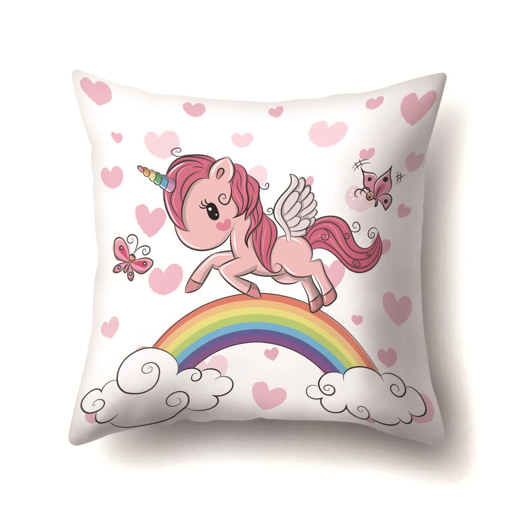 Unicorn Cute Cactus Polyester Pillow Cover Cushion