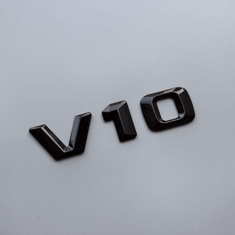 2015 3D Sharp V6 V8 V10 V12 Lettres Chiffres ABS Emblème de Voiture Garde-boue Badge de Décharge Plaque Nom Logo Autocollant Chrome Noir