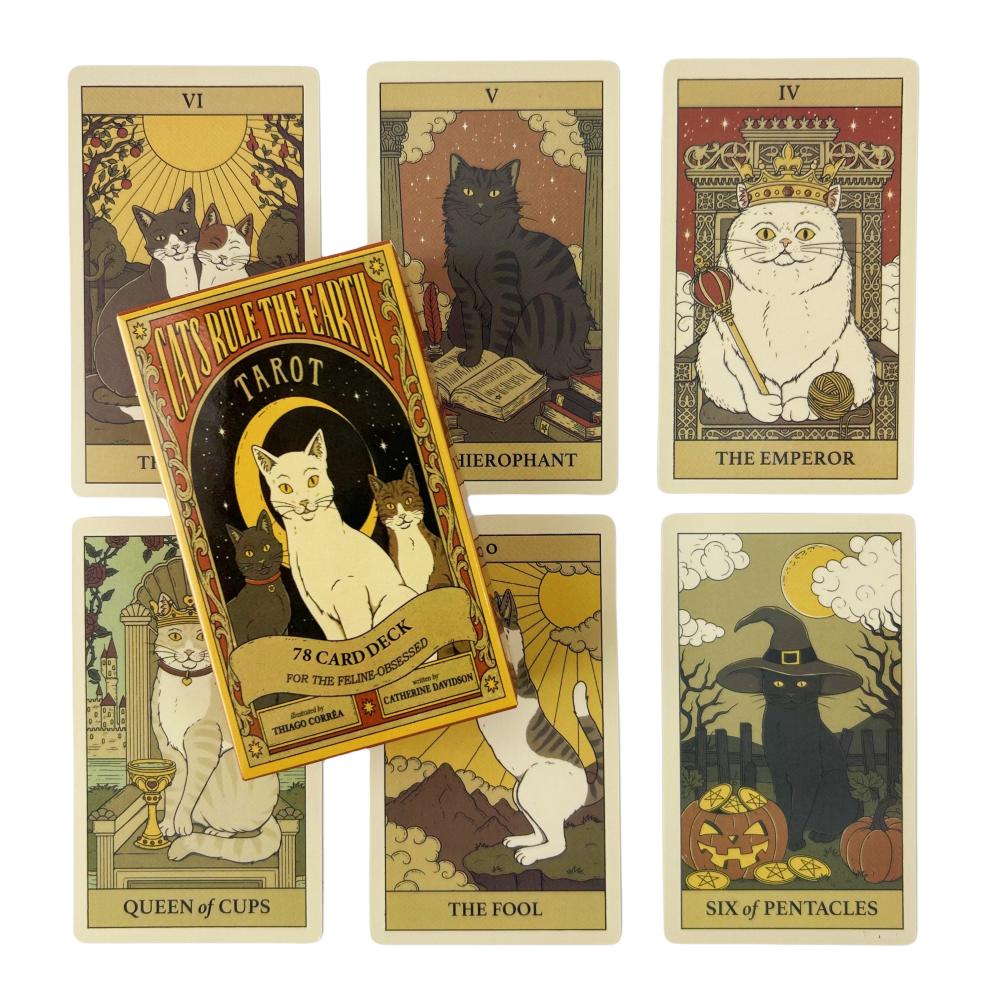 Cats Rule The Earth Tarot Cards Game For Beginners Fate Visions Divination Edition Oracke Playing Board Deck