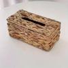 Natural Fiber Snap Closure Multi Scene Use Storage & Decor All In One Boho Style Woven Tissue Box with Lid