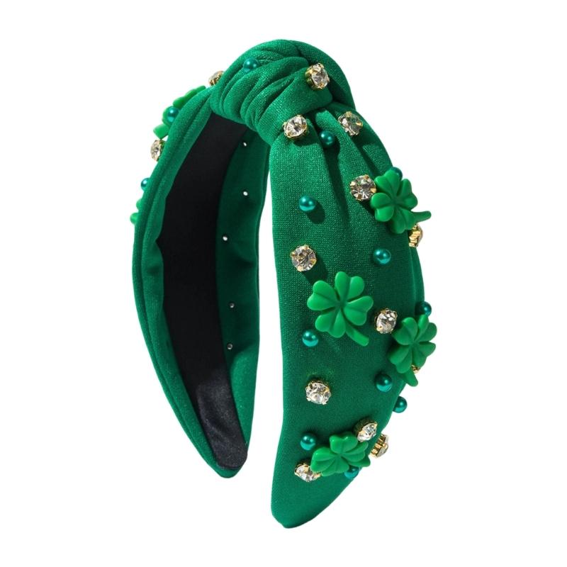 

Украшенные камнями Повязки на голову Складчатая Костюм Блестящая Повязка на волосы Вечеринка Караоке Лепрекон Фото Реквизит Вечеринка Широкий Обруч для волос Ночной клуб зелёный