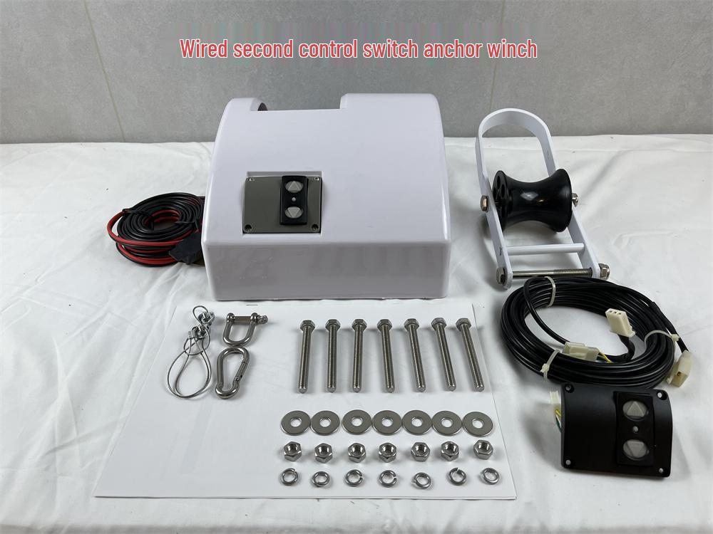 12V Saltwater Electric Anchor Winch for 16kg Anchors - Yacht & Boat Accessory