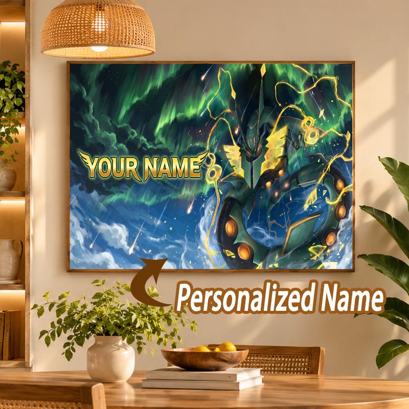 Rayquaza Custom Name Diamond Painting Personalized 5D Full Drill DIY Diamond Art Home Decor
