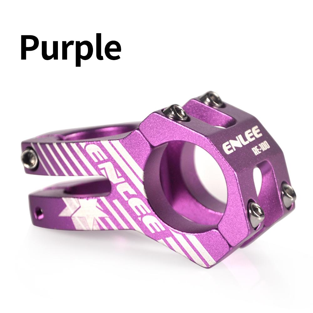 ENLEE MTB Stem 31.8x45mm High-Strength Short Handlebar Stem Aluminum Alloy Bicycle Bridge Racing Downhill Bike / Road Bike Stem 45MM Purple