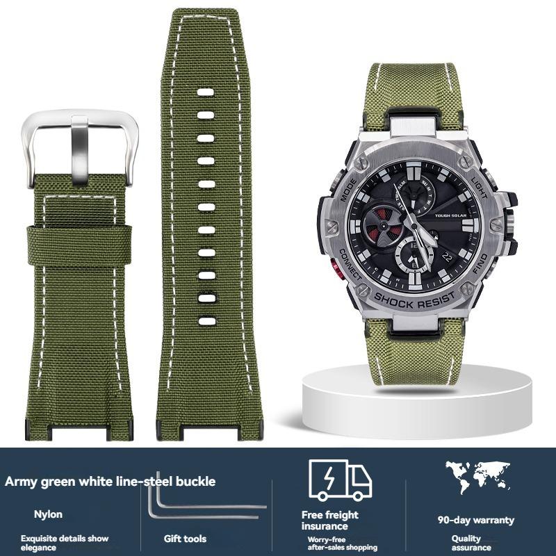 

Ремешок из итальянской коровьей кожи и нейлона для Casio G-SHOCK GST-S130 S110 S120 W 130LB 100 W300, Мужской сменный ремешок GSR-B100 26X14mm