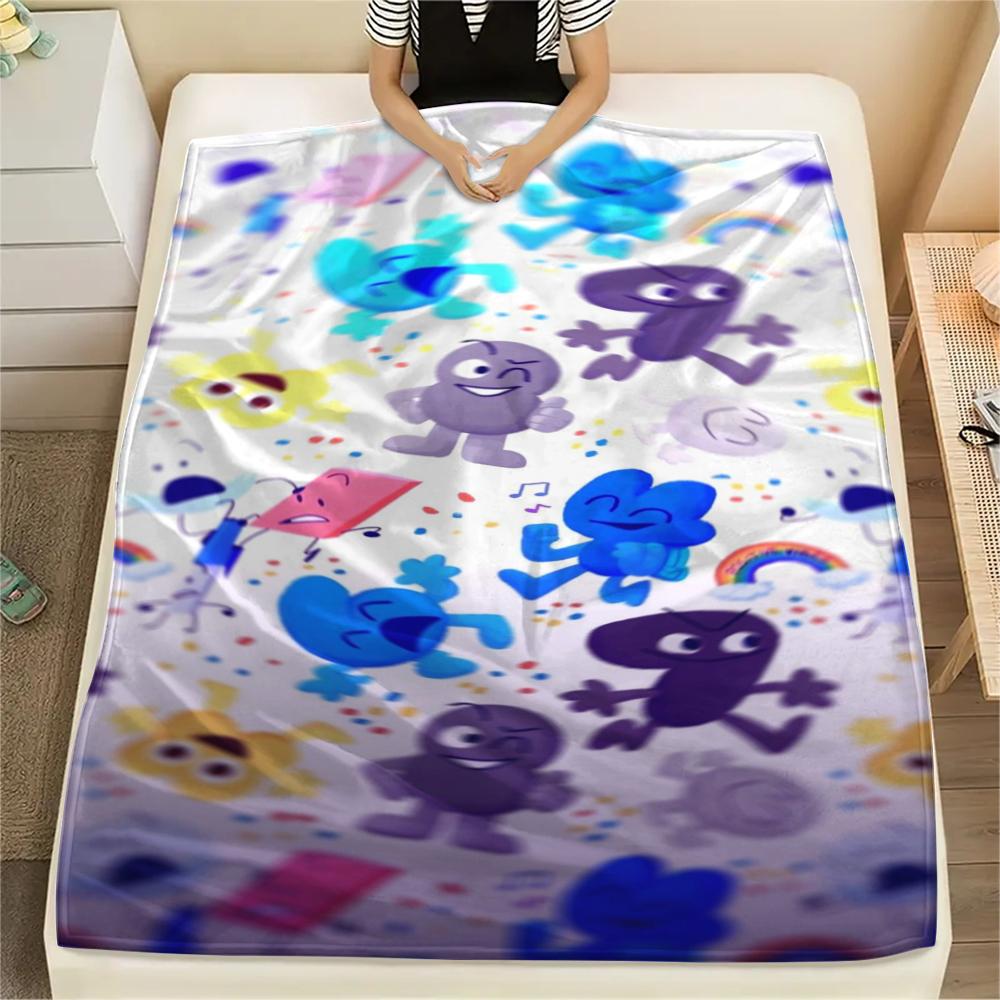 1Pc BFDI Game Print Flannel Blanket, High quality Comfortable for All Seasons, Home Decor, Warmth and Comfort, Perfect for Christmas Gifts 08