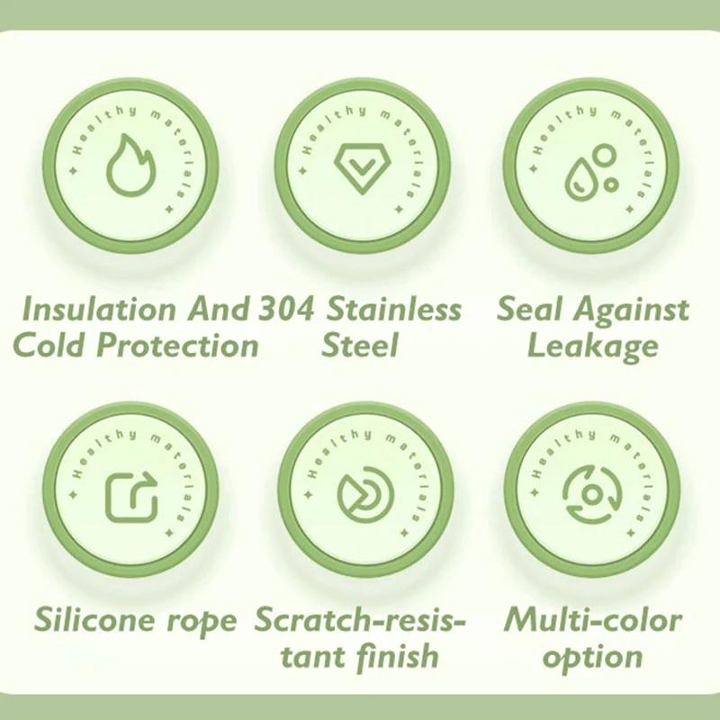 500ml 304 Stainless Steel Vacuum Portable Tumbler  Thermos Insulated Thermal Insulation Colorful Water Cup Outdoor Water Bottle