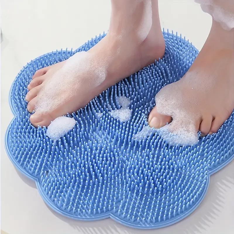 Alfombrilla exfoliante para ducha y masaje, antideslizante, para baño, para lavar los pies, para pared, con cepillos y ventosas