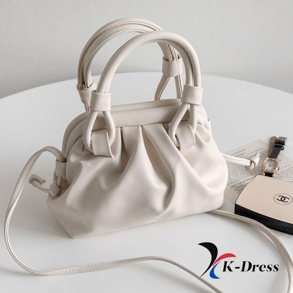 Kabelka přes rameno s řasením a knedlíčky (2 barvy)