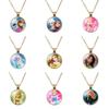 Charming Ariel Little Mermaid Time Gemstone Pendant Necklace Cartoon Princess Jewelry