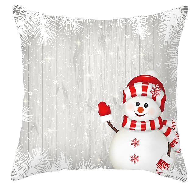 New Blue Snowflake Pillow Cover Winter Christmas Snowman Cushion Cover