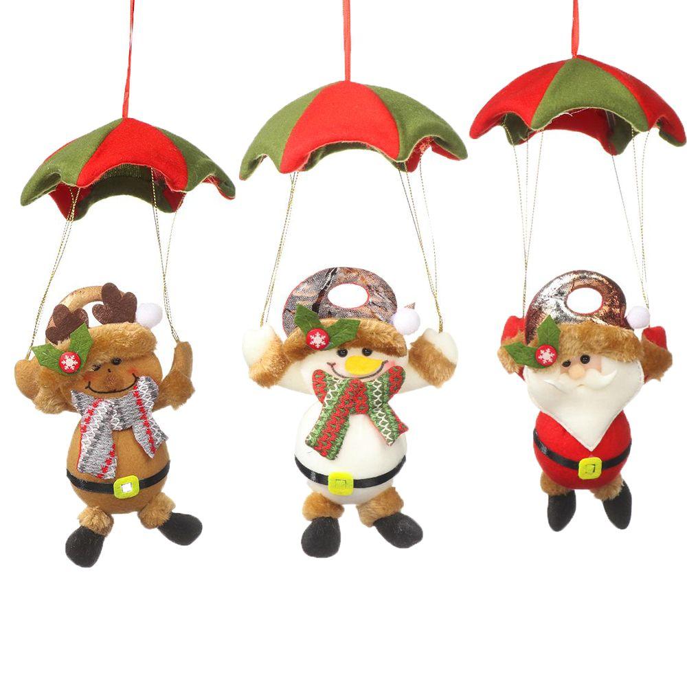 

2шт милые украшения Санта-Клауса Рождественская елка украшения висит кукла парашют ремесло декор