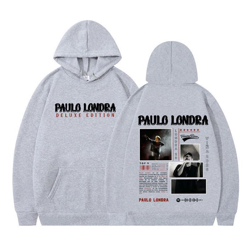 Singer Paulo Londra Album Graphics Hoodie Men Women Casual Loose Oversized Long-sleeved Sweatshirt
