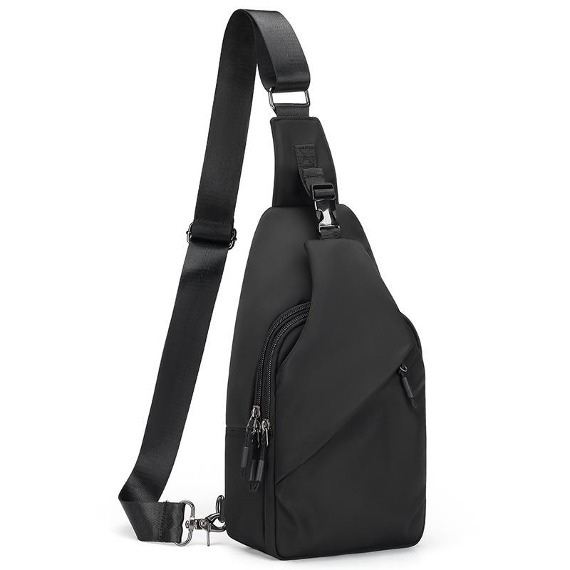 Men's breast bag Large capacity sports messenger bag Travel waterproof shoulder bag Functional wind Simple leisure