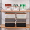 Stackable Storage Basket With Bamboos Lid Ventilated Plastic Handwoven Designs for Home Organization Toy Books