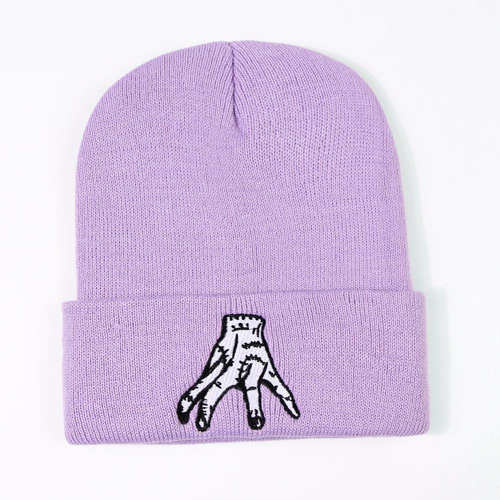 

Quirky Knit Cap 2023 New Korean Woolen Cap Woman Winter Cold Cap Warmth Anti-cold Hood Man Tide Фіолетовий