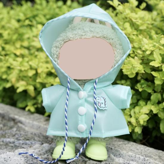 17cm Doll Raincoat Hooded Cape Small Animal Rainwear Waterproof Doll Clothes Gift for Birthday Display Collector