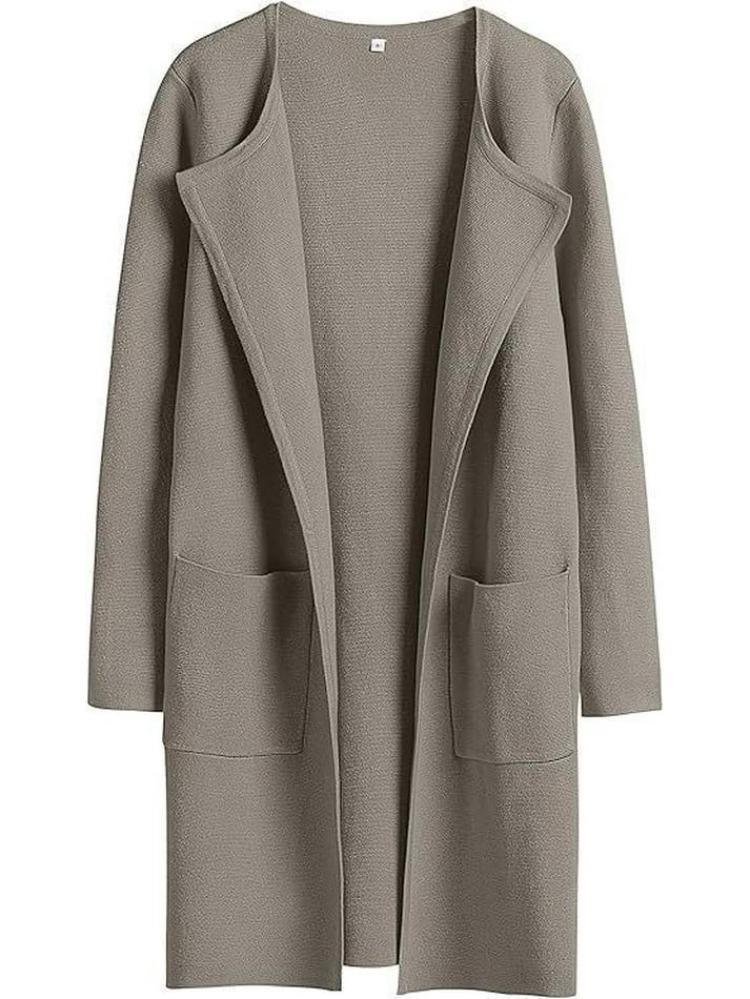 

Women American Style Casual Lapel Coat Woolen European Small сіро-коричневий