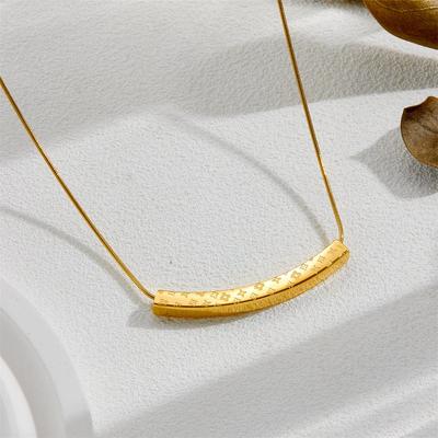 Classic Pattern Bent Tube Clavicle Necklace – Elegant, Trendy & Versatile Titanium Steel Jewelry