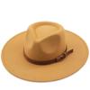 European, American autumn and winter wool woolen big-brimmed jazz top hat men's and women's fashion casual bow big-edged jazz hat felt hat