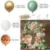 Sage Green Brown Wildlife Themed Balloon Garland Arch Kit Deer Print for Jungle Safari Kid Birthday Baby Shower Party Decoration