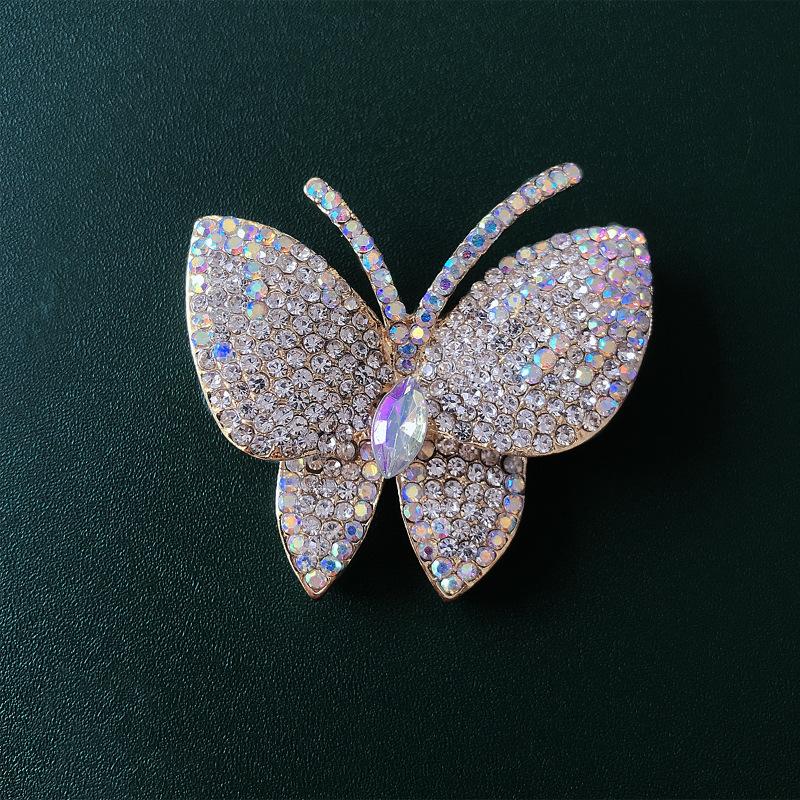 SKEDS Exquisite Women Girls Elegant Butterfly Crystal Brooch Pin Vintage Full Crystal Butterflies Insect Banquet Badges Buckles
