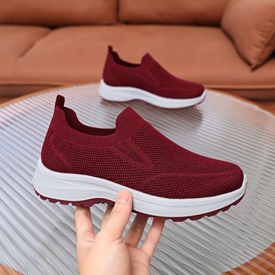 Zapatos Deportivos de Malla para Exterior de Suela BlandaZapatillas de Moda para Mujer para Ocio Sólidas Slip on Transpirables Zapatillas Zapatos Mujer