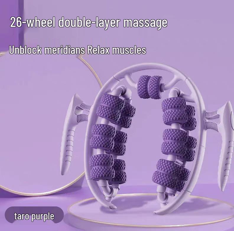 26-Wheel Leg Massager: Ring-Shaped Clamp Roller for Calf Relaxation, Leg Beauty, and Slimming Yoga