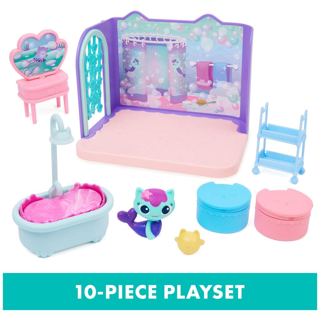 Gabby's Dollhouse Primp and Pamper Bathroom with Mercat Figure (Parallel Import)