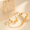 Stainless Steel Round Ball Beads Chain Bracelet for Women, 18K PVD Gold Plated Statement Waterproof Hand Wrist Jewelry