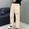 New American Retro Butterfly Embroidered Jeans Men's Loose Straight Casual Versatile Long Pants Men's Trend