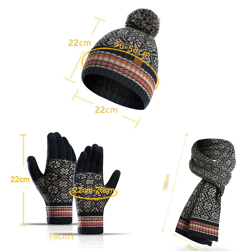 Winter Beanie Hat Scarf Set Women Slouchy Scarf Warm Knitted Hat for Outdoor