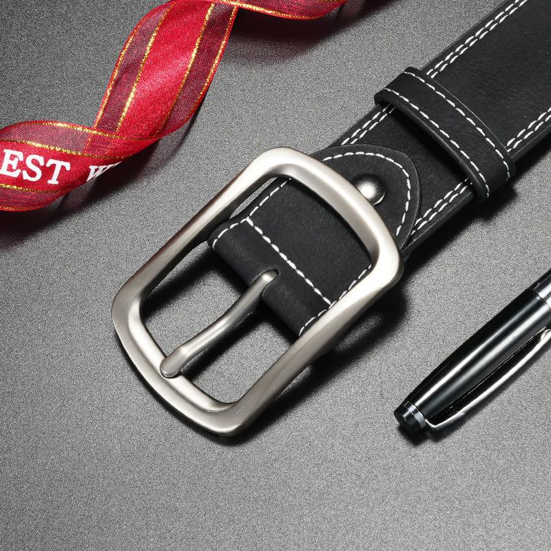 Men's Belt Genuine Leather Pin Buckle Simple Casual Belt for Men Young Men Fashionable and Versatile Cowhide Belt for Men