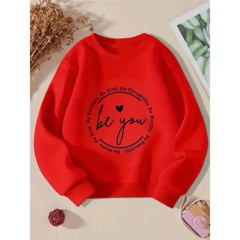 Unisex Crewneck Sweatshirt - Be Kind Be Thoughtful Be You Machine Washable, Spring And Autumn, Sportswear And Casual Wear, Soft And Comfortable