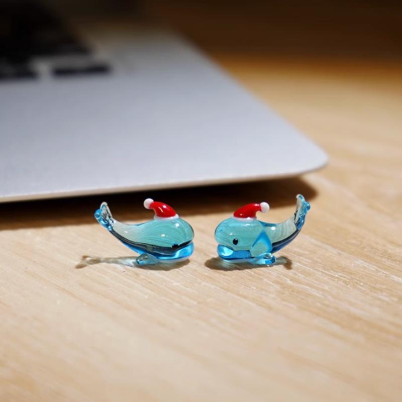 Creative Mini Pocket Goldfish Colored Glaze Transparent Lucky Bag Glass Figurines Handmade Home Decoration Accessories 2025 New