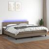 VidaXL Slat Bed Base with Mattress and LED, Upholstered Bed, Double Bed, Adult Bedroom Interior Bed, 3133185