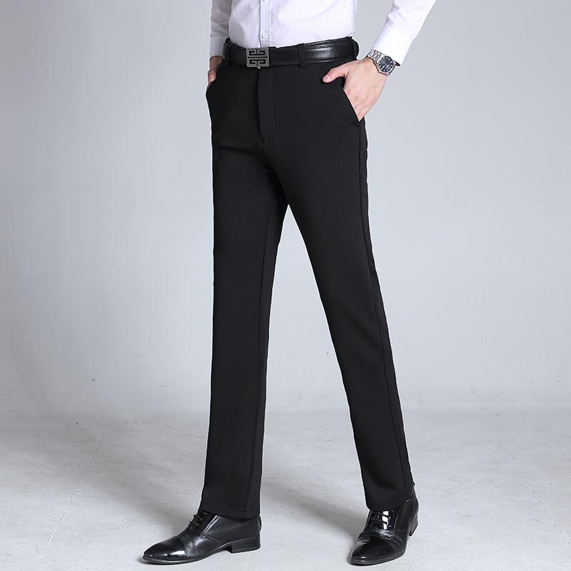 Summer New Men's Elastic High Waisted Straight Leg Pants Loose Casual Pants