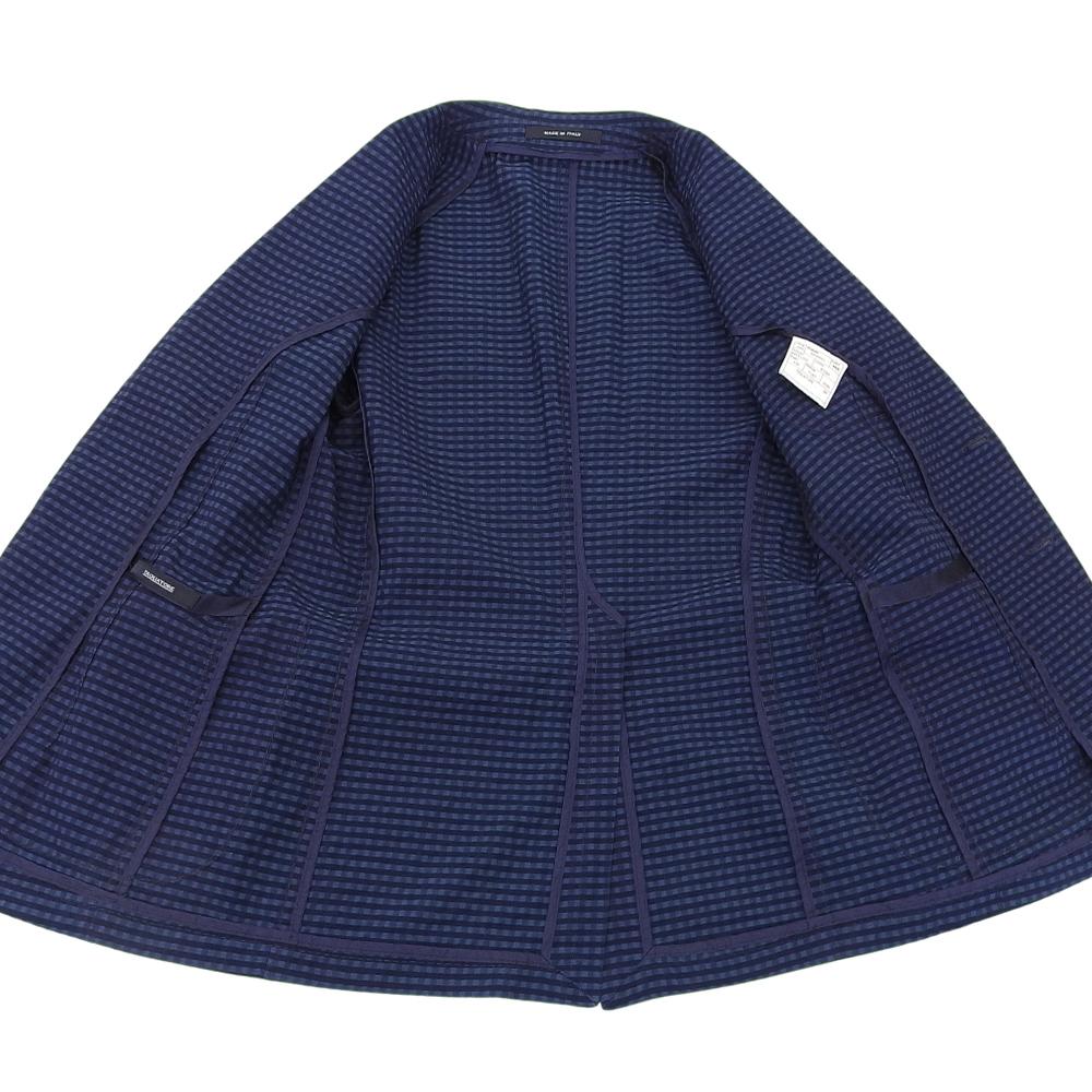 TAGLIATORE SAHARA Men's Cotton Gingham Check Tailored Jacket, Navy, Size 44 Jacket 44 NavyUsed