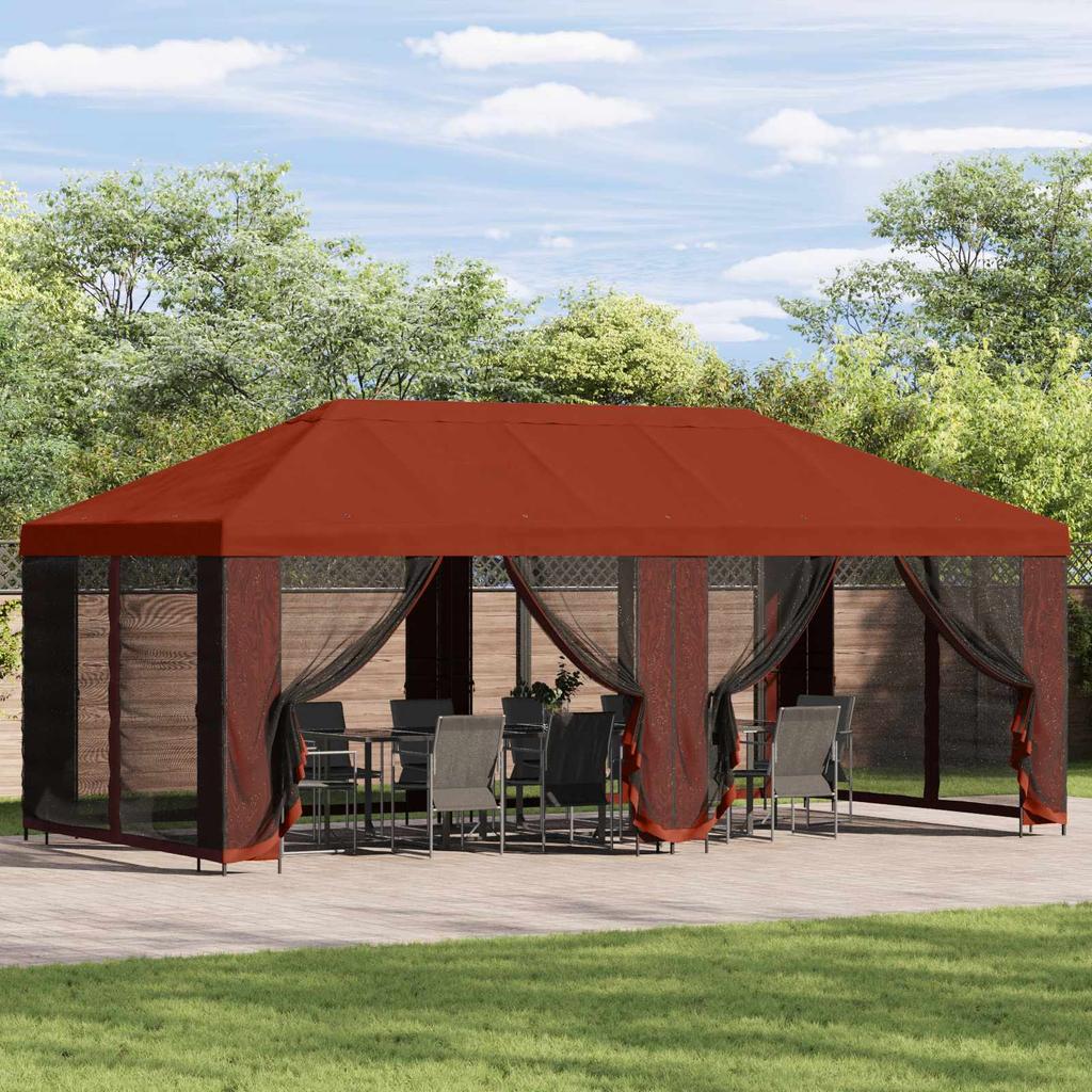 Pavilion with Side Walls 6 X 3 M Terracotta