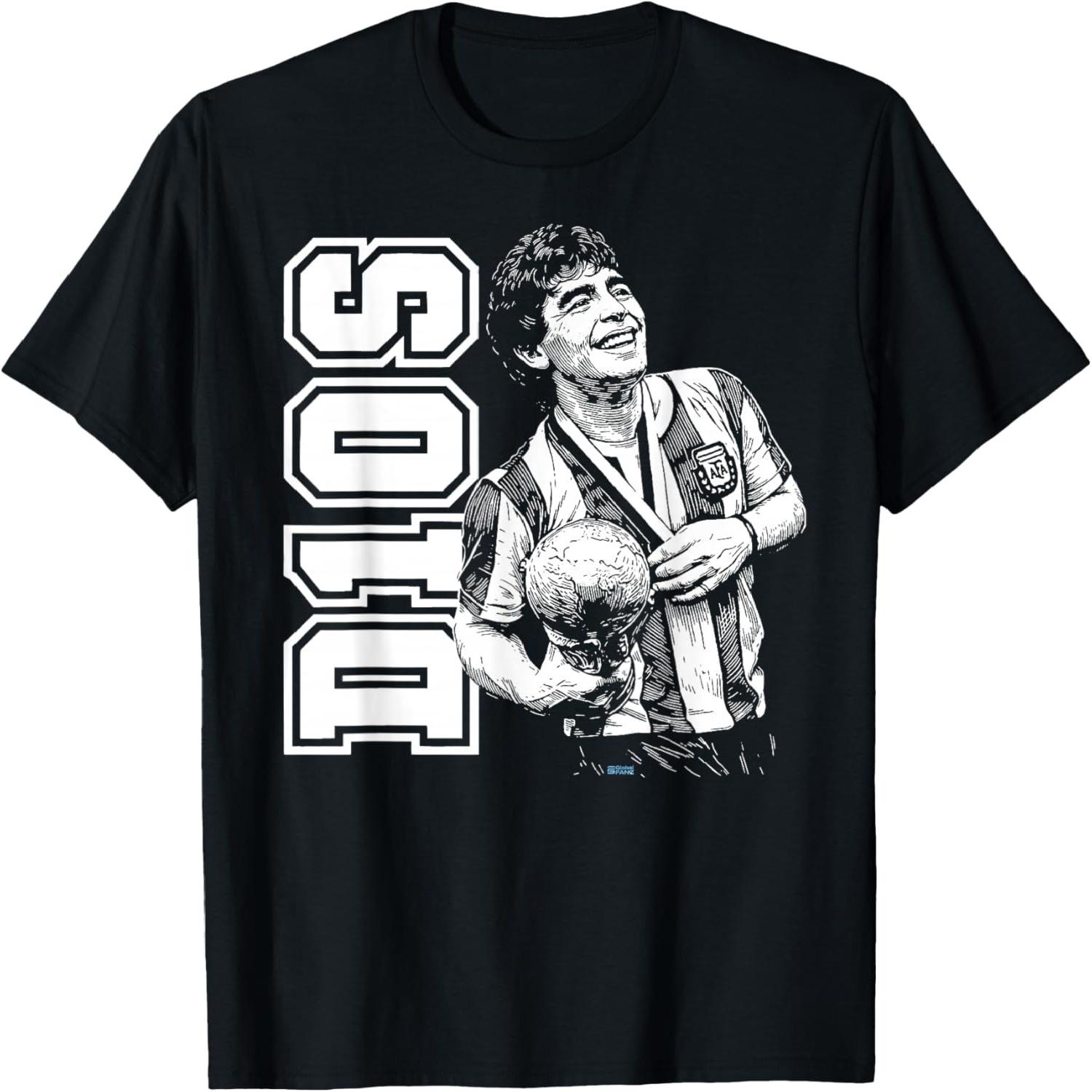 Diego Maradona D10S Retro 80 s Trophy T-Shirt S