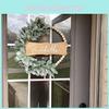 Door Wreath Welcome With Flower And Wooden Beads For Garden Wall Decor Art