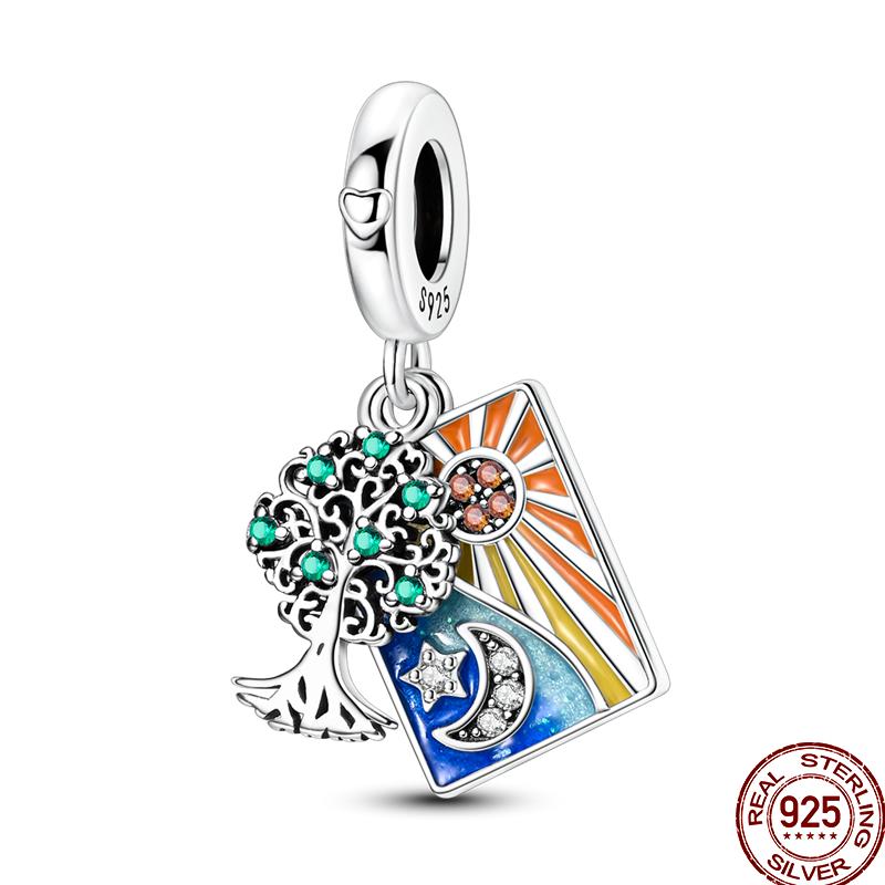 Copper Beaded Pendant Sun Moon Star Magic Tarot Vitality Suitable For Original 3Mm Bracelet Women Exquisite Jewelry