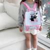 Plaid Cat Cute Print Backpack With Animal Illustration School Bag For Girls