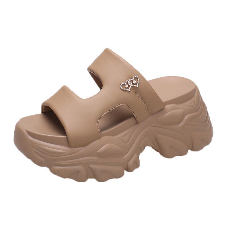 

Thick-bottomed fashion cool slippers women s summer wear Korean version of muffin bottom casual one-word slippers women 39